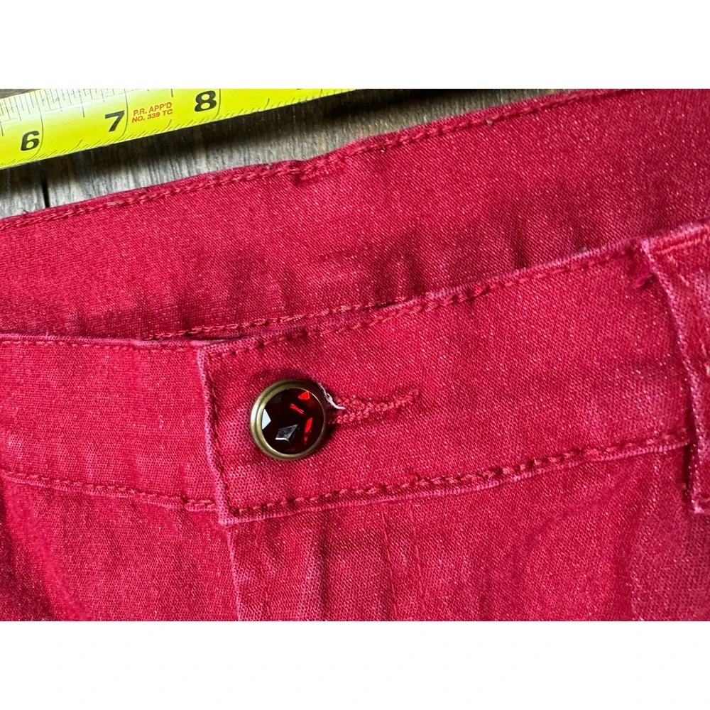 DG2 Diane Gilman Women's Size 12 Red Bootcut Jeans Stretch Denim Pants